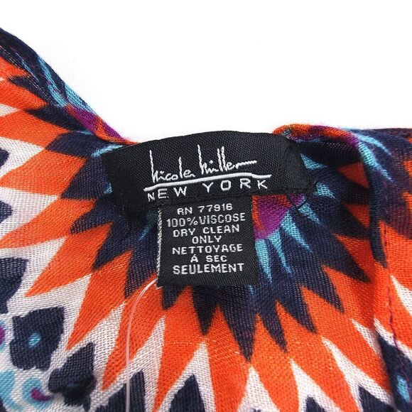 NWT Nicole Miller Oversized Kimono Long Draped Beachy Boho Dolman Coverup Floral - Picture 6 of 6